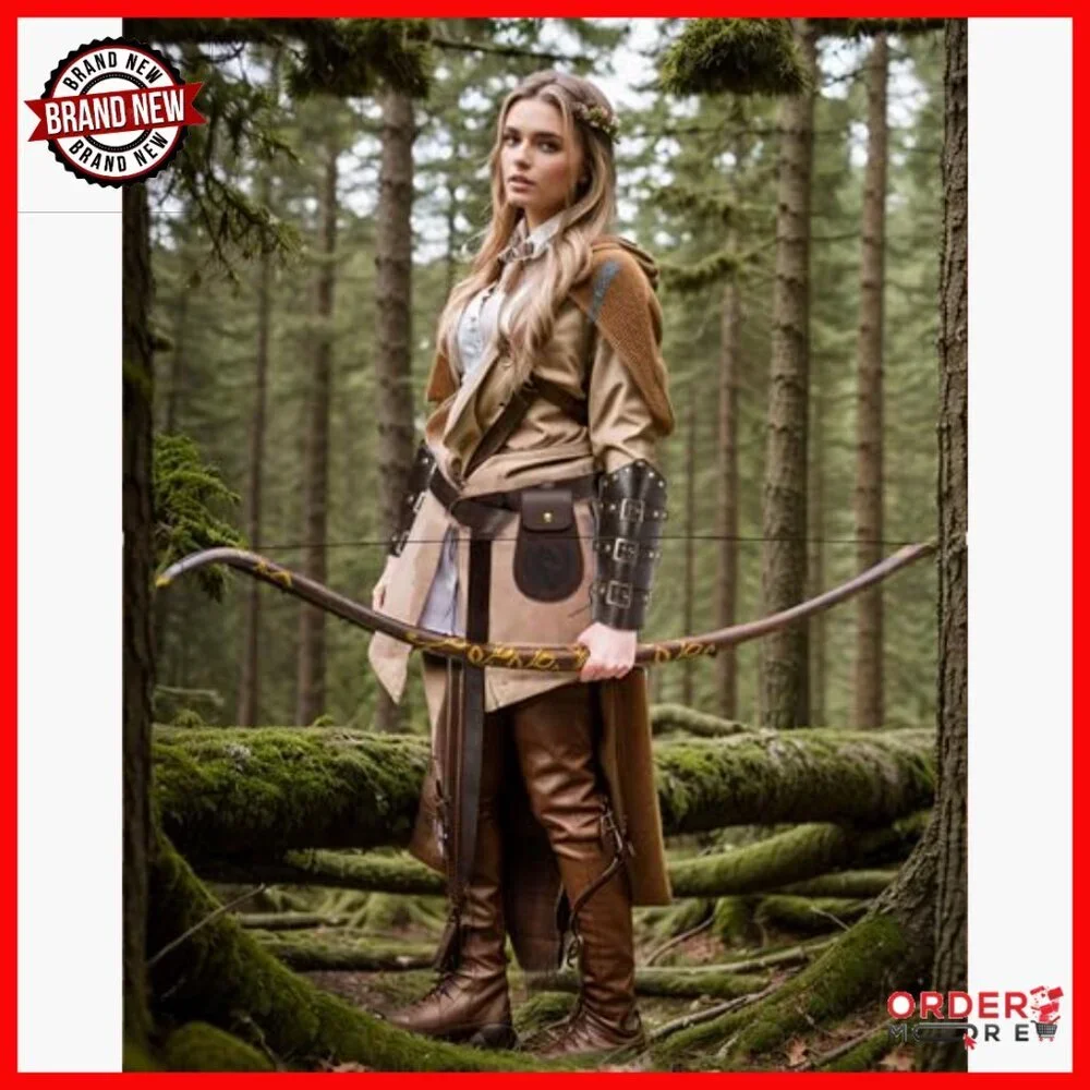 Adjustable Faux Leather Viking Belt Set with Pouch & Bracers